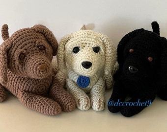 Labrador Retriever Crochet Pattern – Lying Down Amigurumi (Instant Download)