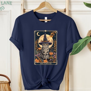 Chemise tarot chat, chemise pour amoureux des chats, cadeau femme chat, Plant Lady Plant Mama, chemise chat sorcière mystique, t-shirt des arcanes sorcière cottagecore