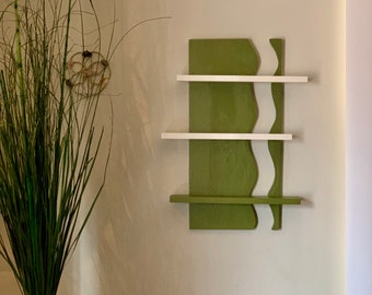Vintage Rustic Green Bow Modern Pine Wood Shelf Shelves Art Display ...