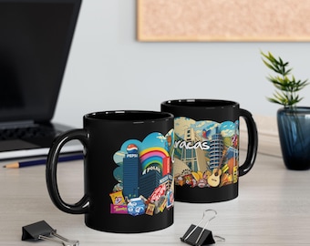 Mug, Caracas Venezuela Edition, Illustrations of Caracas, 11oz, 15oz Black Mug - Gift for Venezuelans, Venezuelan Pride, South American