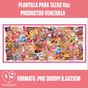 Coffee Mug Template | Venezuela | Illustrations of Typical Products with Icon Stickers | PNG 300 DPI