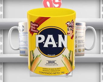 Taza Harina PAN Retro Venezuelan Arepa Flour, Taza De Venezuela Para Arepas, Pan Retro Mug, Venezuelan Heritage Cup regalo venezolano