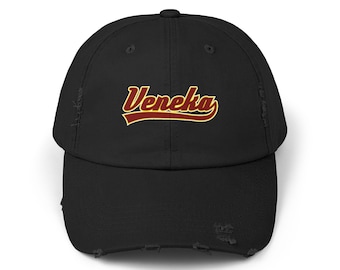 Gorra Veneka Distressed Cap with Vintage 'Veneka' Design, Casual Style Hat for Everyday Wear, Great for Outdoor Activities