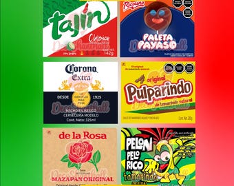 6 Editable Mexican Product Wrapping Templates for Mugs and Tumblers in .PNG and .EPS Formats. Resizable Size