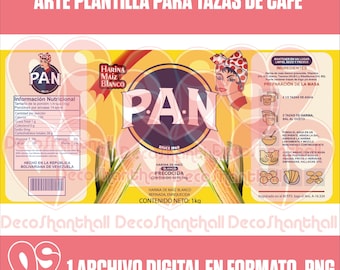 Coffee cup template for Harina PAN | Venezuela | Illustrations of typical Venezuelan products | PNG 300DPI