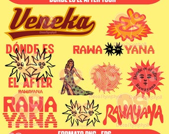 Rawayana Tour Clipart Bundle | Donde Es El After PNG SVG EPS | 10 Designs for T-Shirts, Cups & Stickers | Latin Music Merch Diy