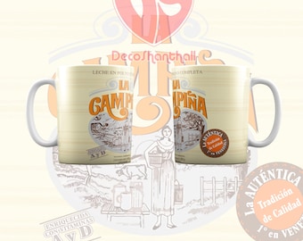 Taza lecha la campiña Venezuela, Retro Ceramic Mug - Vintage Style Coffee Cups for Home Decor, Perfect Gift for Coffee Lovers, 11oz