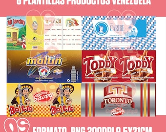 6 Coffee Cup Wrap Templates for Venezuelan Products and Venezuelan Goodies