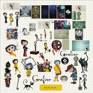 Coraline PNG SVG EPS clipart Police incluse
