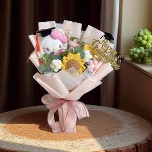 Crochet Character Bouquet: Handmade Plush Flower Gift