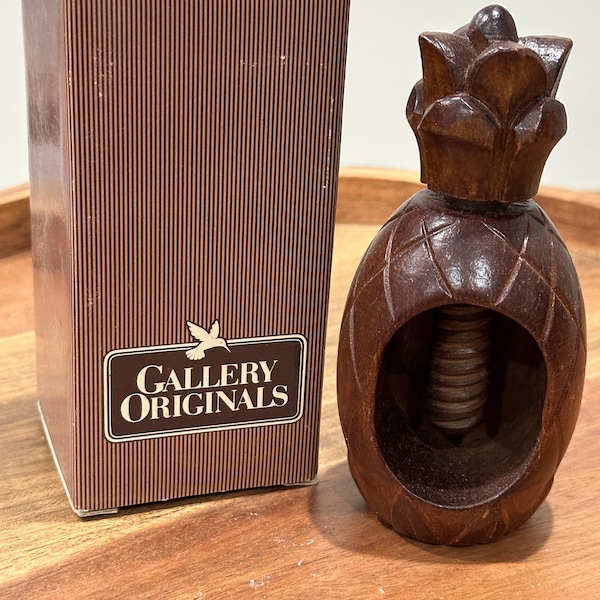 Vintage Avon-Wooden Pineapple Nutcracker with Original Box