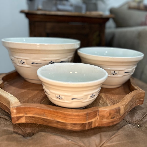 Longaberger Pottery Mixing Bowls - Etsy