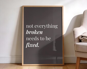 Emotional Healing Wall Art | Minimalist Quote Print on Acceptance & Self-Compassion