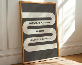 Minimalist Motivational Quote Print – Winding Path Wall Art (Digital Download)