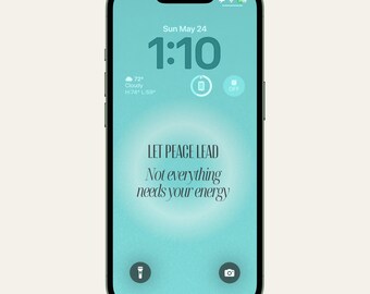Blue Teal Aura Phone Wallpaper Bundle, Motivational Lock Screens (Digital Download)
