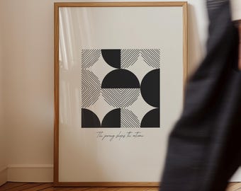 Geometric Quote Art Print – Minimalist Black and White (Digital Download)