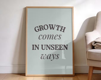 Soft Green Minimalist Quote Wall Art | Digital Print for Faith, Growth & Gentle Healing