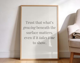 Minimalist Motivational Quote Print: Neutral Tone Wall Art Digital Download