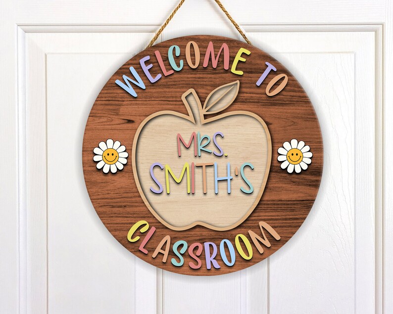 Personalized Teacher Name Sign, Classroom Door Hanger, First Grade ...