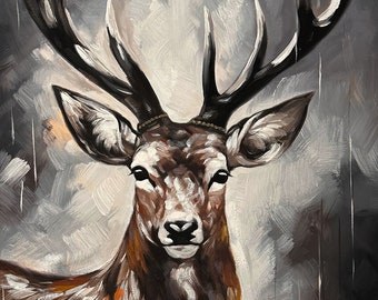 Majestic Deer Painting  Oil On Canvas Painting