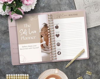 Planificador de amor propio: Diario de bienestar y cuaderno de gratitud (Descarga digital)