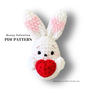PATTERN Valentine Bunny, crochet patterns, instant digital download, English Language