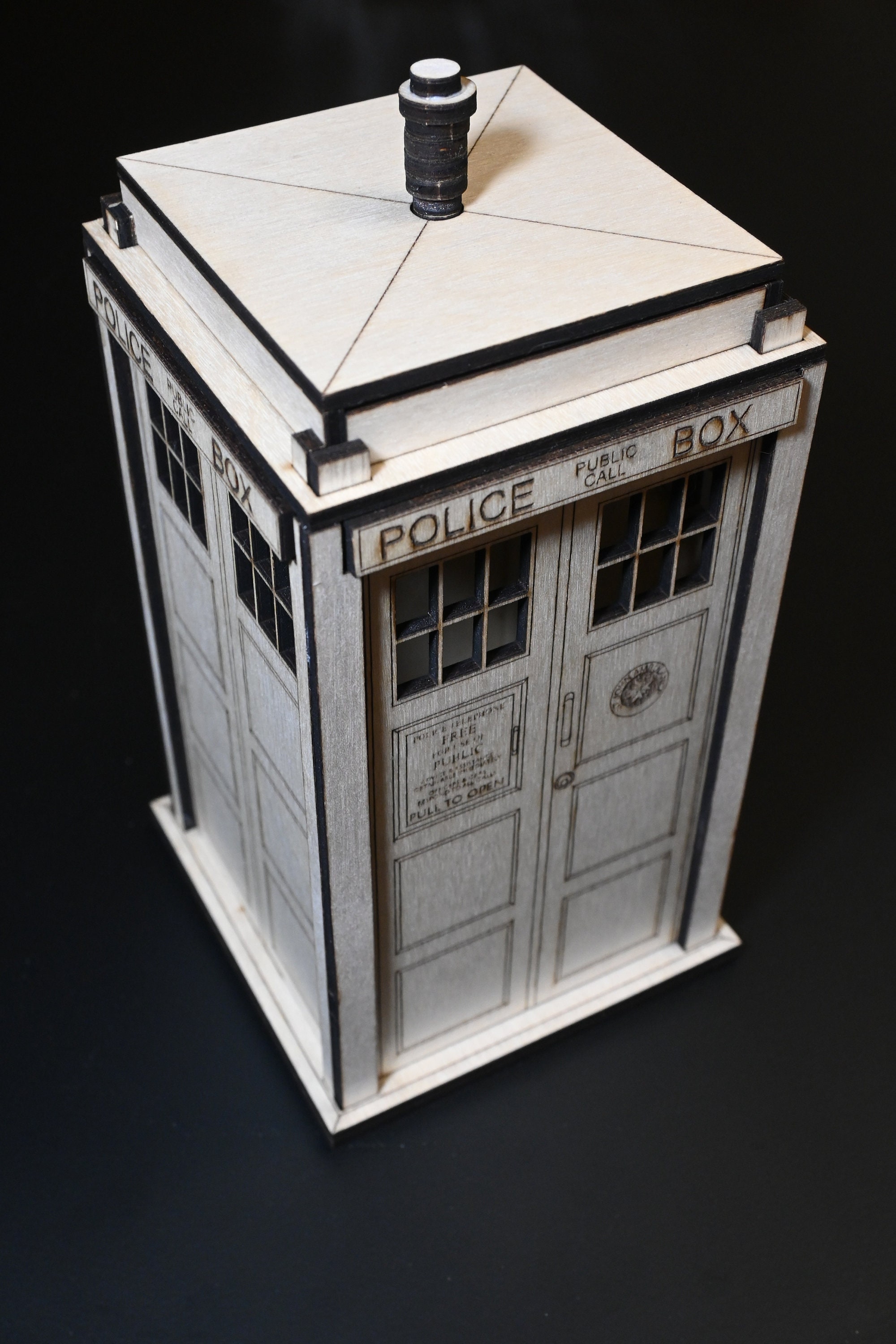 Dr. Who TARDIS Police Box – Scale Laser cut model digital files: SVG, Lightburn (LBRN2)