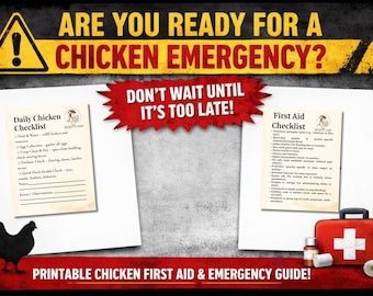 Chicken First Aid & Daily Checklist | Printable Coop Care Guide | Backyard Chicken PDF