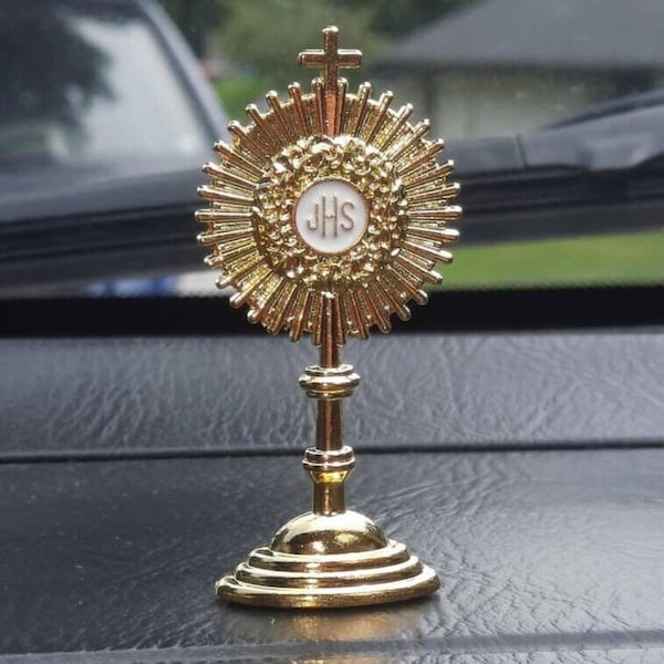 Car Mini Monstrance Blessed Sacrament Eucharist, Adoretion Catholic Gift