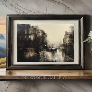 Cityscape in Black and White: Modern Wall Art, Urban Print, Abstract Artwork Street Echos -  002