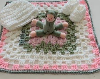 Crochet Llama Baby Lovey: Handmade Snuggle Security Blanket