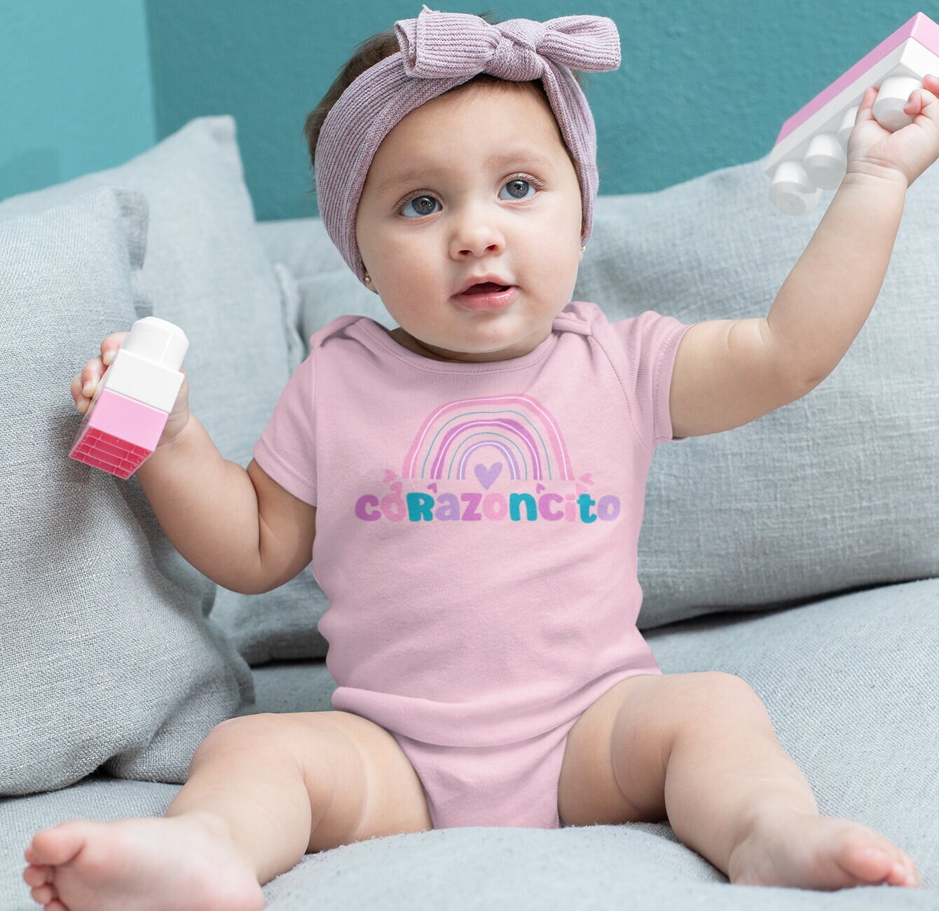 Corazoncito Bodysuit, Spanish Baby Bodysuit, Spanish Baby Clothes