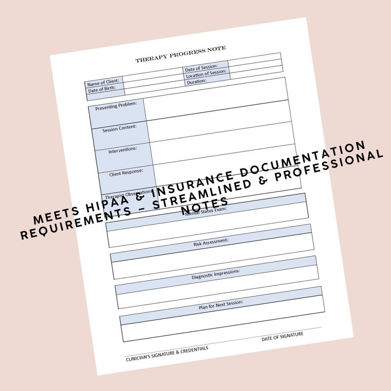 Hipaa-compliant Therapy Note Template | Insurance-ready, Secure & Easy ...