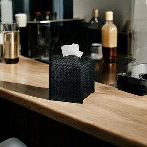 modern napkin holder, tissue box holder, tissue holder, tissue box cover, napkin holder, bathroom accessories, leather box, tissue box square,Woven Style , Facial Tissue Box Cover,Woven Checkered Tissue Box Holder,Square Tissue Box Cover