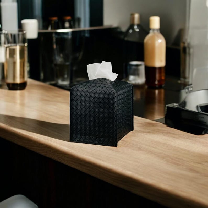 modern napkin holder, tissue box holder, tissue holder, tissue box cover, napkin holder, bathroom accessories, leather box, tissue box square,Woven Style , Facial Tissue Box Cover,Woven Checkered Tissue Box Holder,Square Tissue Box Cover