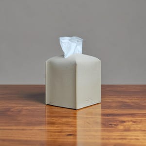 Modern PU Leather Tissue Box Cover – Square Design for Kleenexx, Home, Office, Car Decor