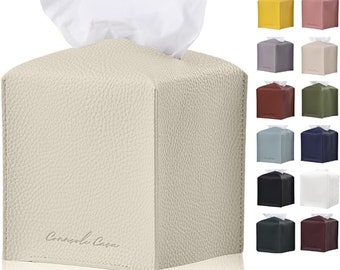 Leather Tissue Box Cover, Home Decor, Kleenex/Puffs Square Tissue Holder