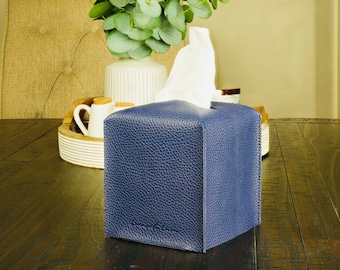 TISSUE BOX COVER - Leather Tissue Box Cover, Modern Tissue Box Cover Square, Puffs Tissue Box Cover, Kleenex Tissue Box Cover