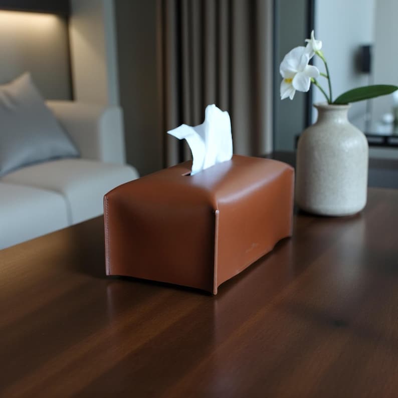 Genuine leather Tissue Box Holder - Rectangle