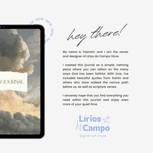 Hey there! My name is Yasmim, and I am the owner and designer of Lirios do Campo Store. I created this journal as a simple, calming place where you can reflect on the many ways God has been faithful. Lirios do Campo Digital Art Store