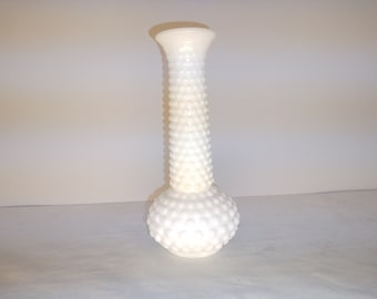 Vintage E.O. Brody Hobnail Milk Glass Bud Vase Made in USA