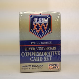 Ensemble de cartes commémoratives Silver Anniversary édition limitée Super Bowl XXV