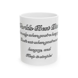Worlds best diet, Perfect Gift for Food Lovers, Coffee Lover&#39;s Delight, Kitchen Decor, Humor Mug, Quirky Gift Idea