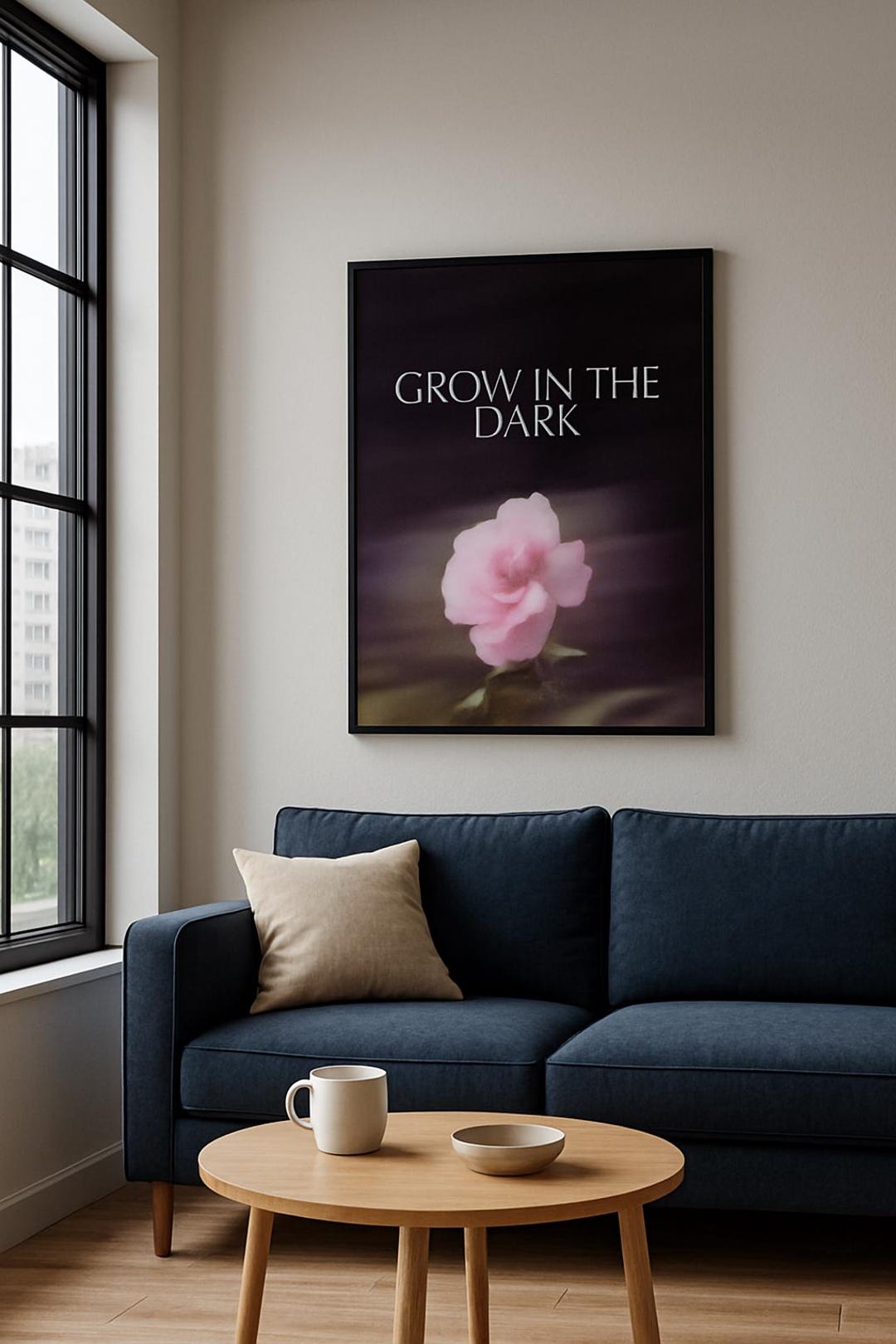 Pink Rose Art Print | Moody Floral Poster - Etsy