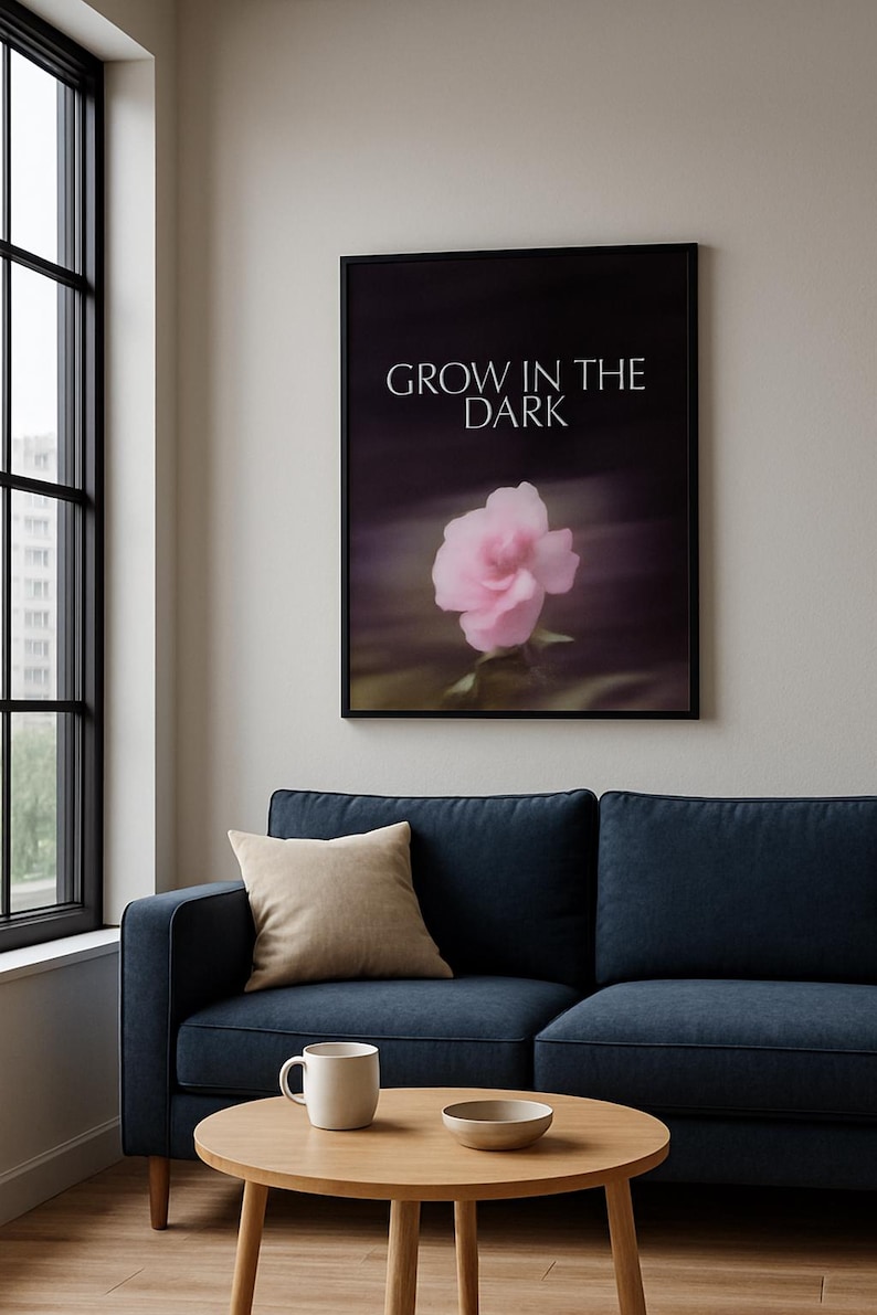Pink Rose Art Print | Moody Floral Poster - Etsy