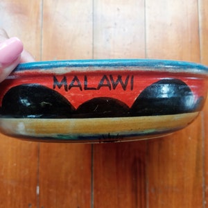 Dedza Malawi hand made, hand painted pottery dish