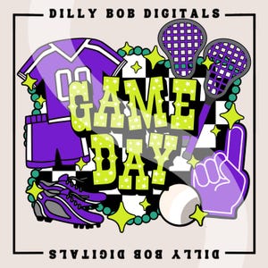 Purple Lacrosse Game Day PNG Digital Download | Lacrosse Sublimation | Lacrosse Shirt Design | Trucker Hat Patch Design | Sport Mama PNG