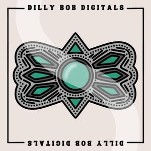 Turquoise Concho PNG: Western Sublimation Design (Digital Download)