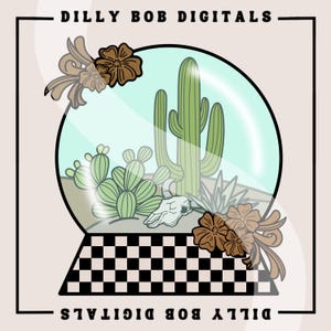 Cactus Snow Globe PNG Digital Download | Cowboy Rodeo Western Shirt Design Sublimation | Trendy Popular Shirt Design | Cactus PNG | Desert