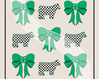 4-H Show Cows & Bows PNG: Western Sublimation Design (Digital Download)